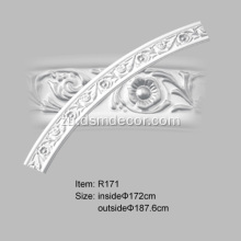 I-PU Carved Curved Moldings ene-Rosette Design